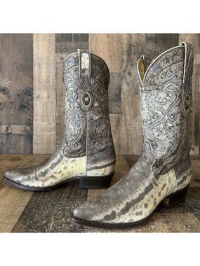 Cuadra Vintage Snakeskin Western Cowboy Boots Mens 9.5